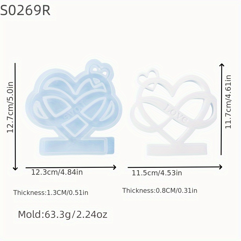 Image of 1pc Diy Love Heart Plaster Candle Holder Making Silicone Mold Half Heart Shaped Tabletop Ornaments Epoxy Resin Mold Car Diffuser Decoration Home Decoration Holiday Gift House Silicone Mold