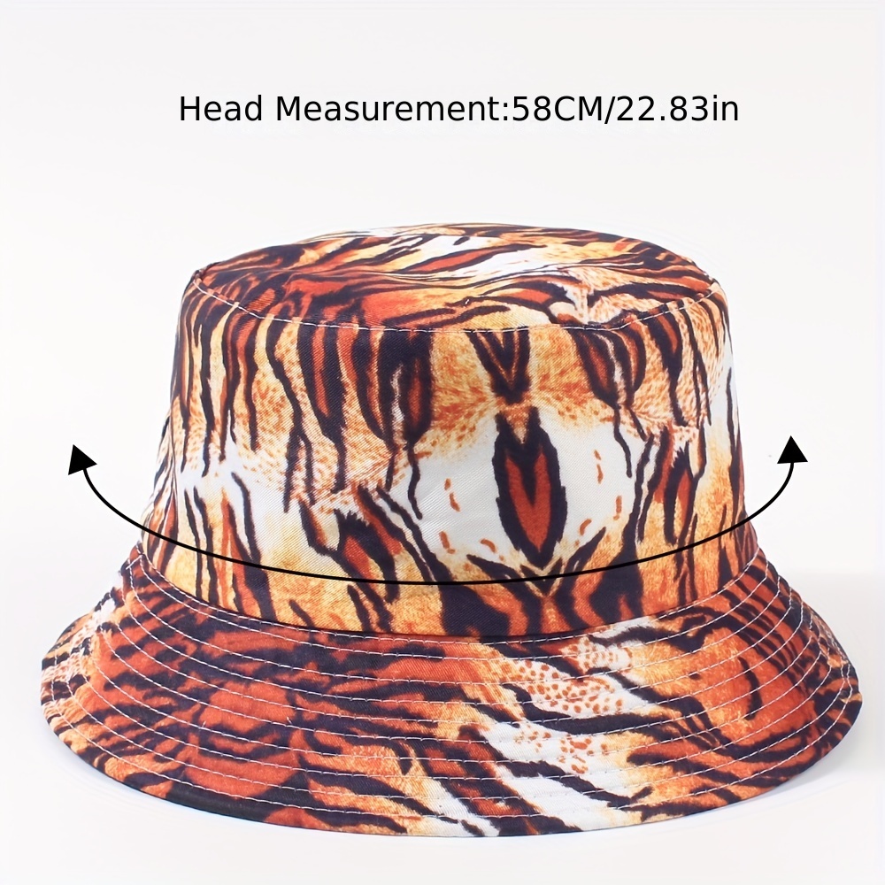 Bucket Hat Cotton Fisherman Cap Packable Cheetah Sun Hat for Women and Men