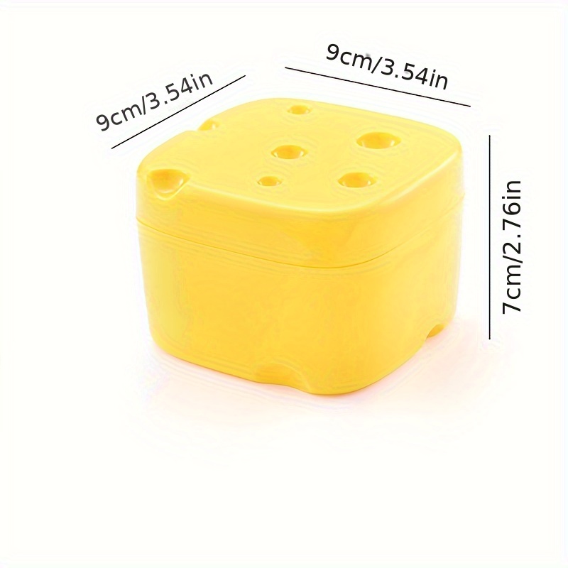 TEMU 1pc Cheese-shaped Food Storage Container With - Durable Abs Plastic, Kitchen Organization & Preservation