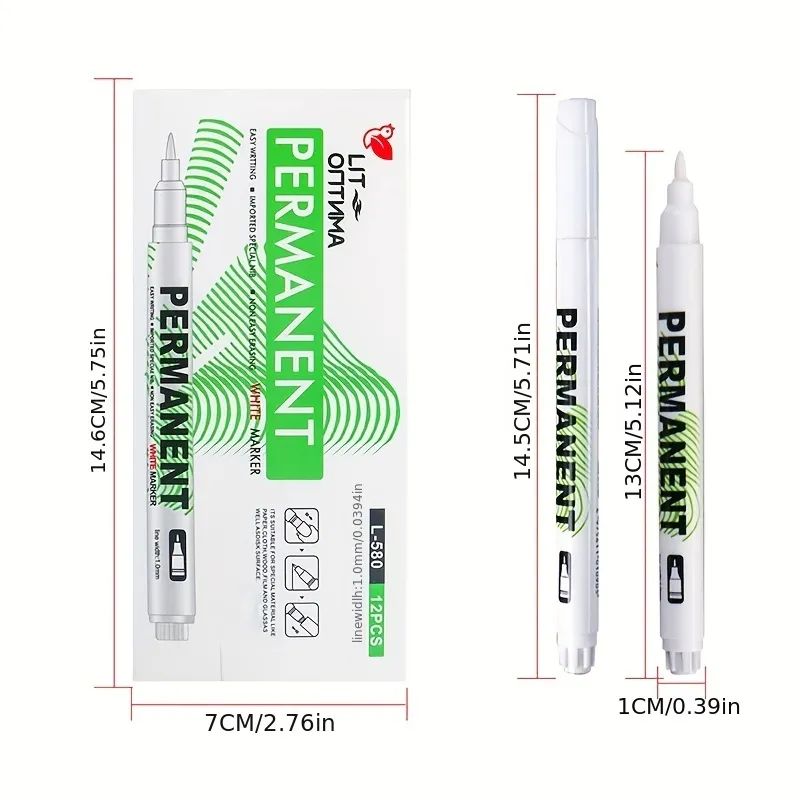 12 White Marker Pens Refillable Ink Tracing Pen, Waterproof And Non-fading  Painting Marking Pen - Temu Croatia