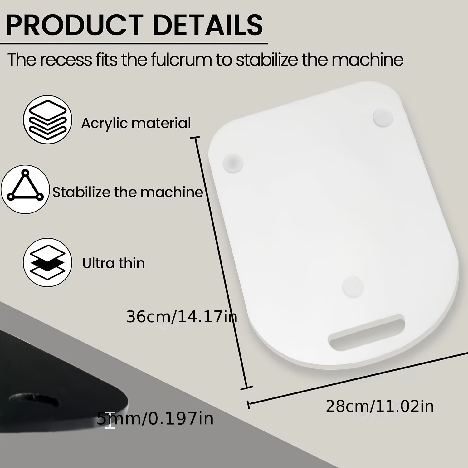 1pc Acrylic Anti-slip Mat, Suitable For Tm5 Tm6, Kitchen Countertop Appliance Support Pad, Durable Food Processor Accessory, Optional