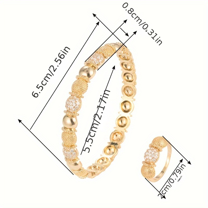 Geometric Semicircular Bracelet & Ring Set