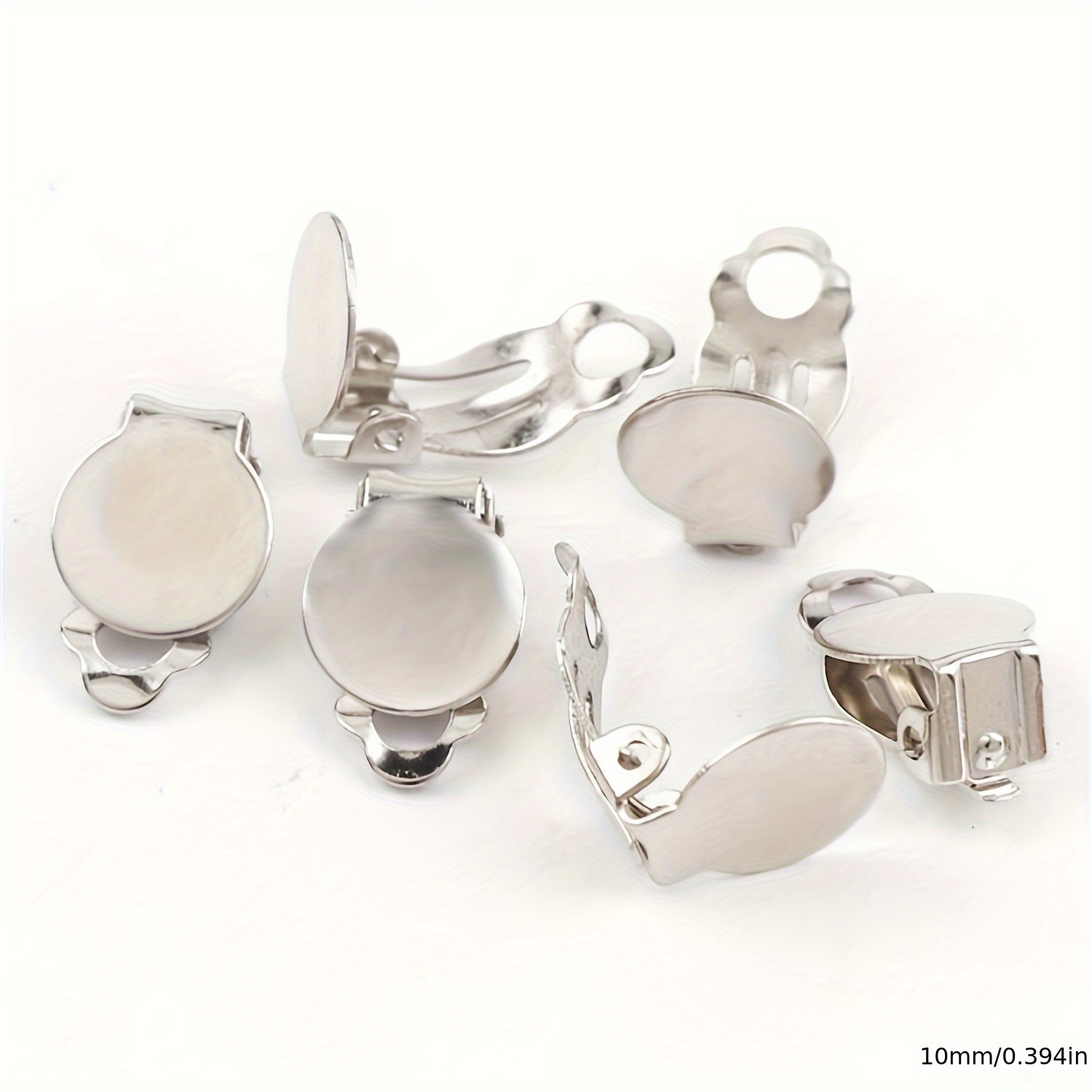 E-shop 20 Stk. Ohrclip ohne Piercing, -Clip, Dreieck-Ohrclip, 10 mm Ohrring-Zubehör