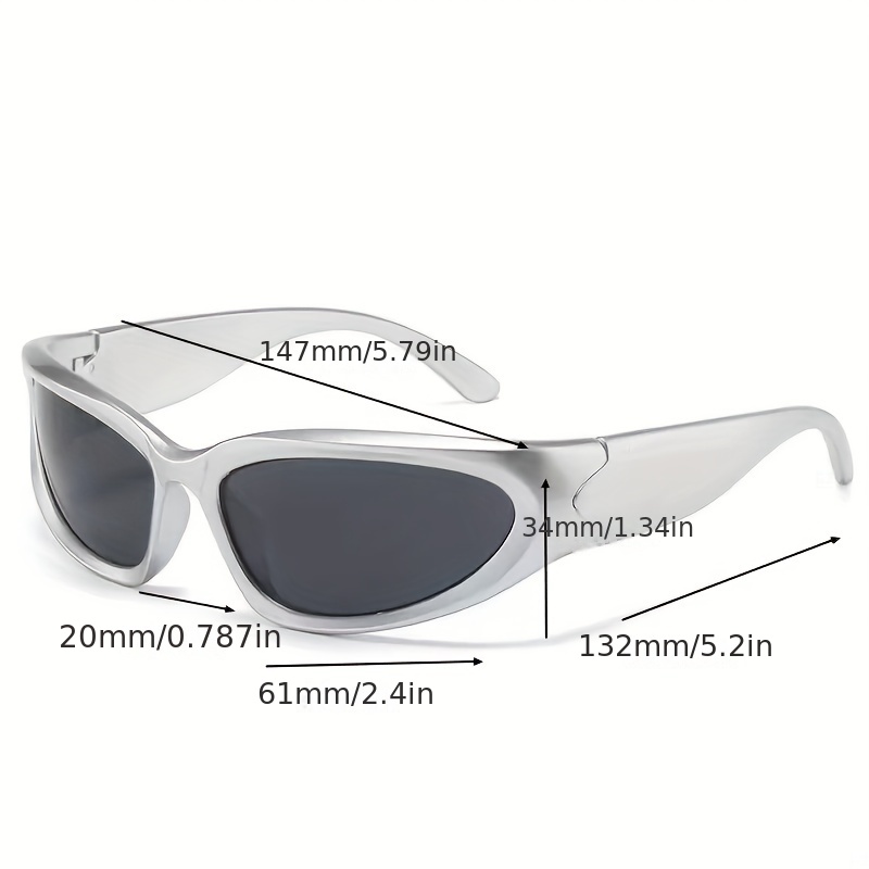 1pc Mens Future Tech Sense Silver Polarized Sunglasses Tac Lens