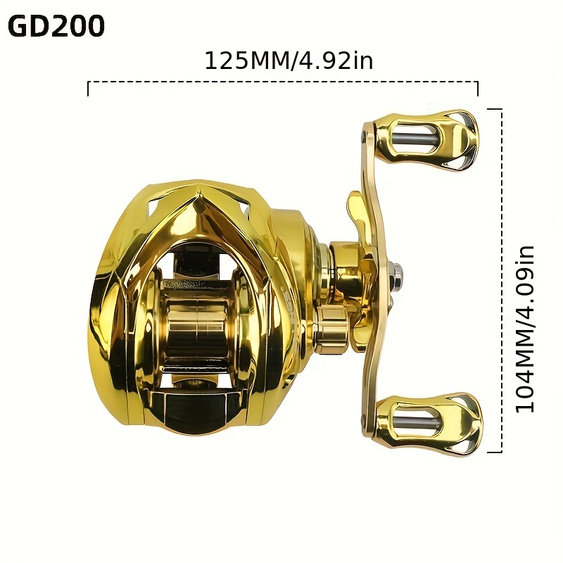 BILLINGS AT Series 7.2:1 Gear Ratio Baitcasting Reel, Stainless Steel 5+1  BB Fishing Reel With 18lb/8.16kg Max Drag, Fishing Tackle For Freshwater Sal