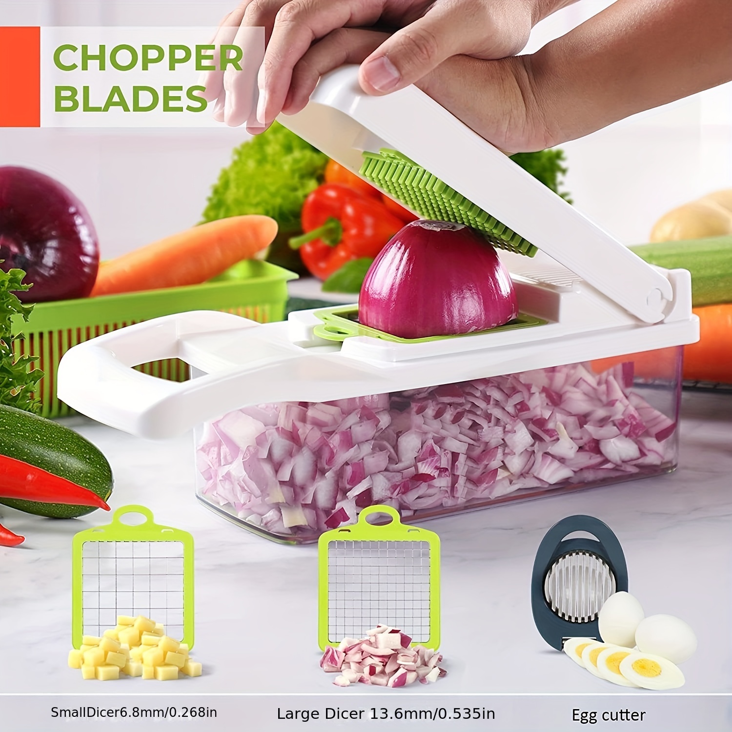 15in1 Vegetable Chopper Slicer Onion Chopper Dicer - Temu