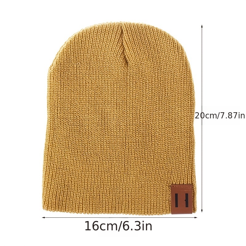 Gorro de Punto de Invierno Sombrero de Invierno Cálido Amarillo