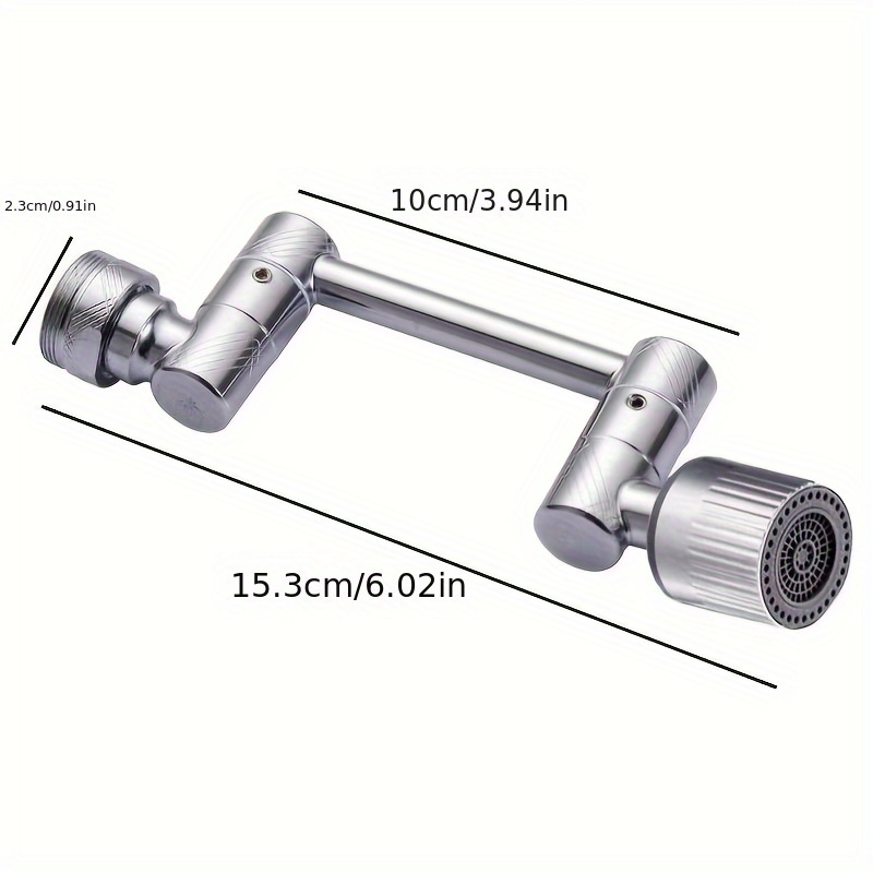 Image of Stainless Steel Mechanical Arm Faucet Swivel Adapter | 360° Rotating Extension For Kitchen/bathroom/bar Counter | Aerator Spout