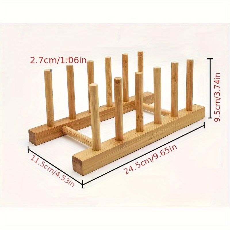 1pc Kitchen Dish Drain Rack Dinnerware Storage Organizer Tray Plate Drying Shelf Wooden Book Cups Display Stand Drainer Holder