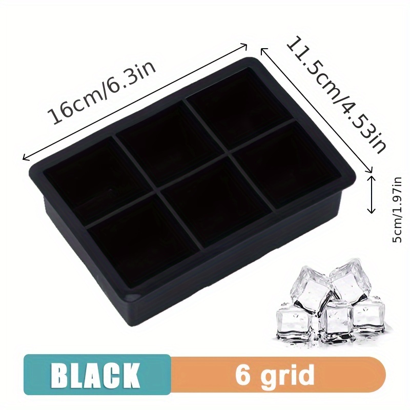 6-cube Large Ice Food Mold, -grade Silicone Ice Cube Tray, Ice Maker Ice Cube Tray For Home, Bar, Gatherings, And Parties