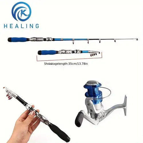 Telescopic Stainless Steel Fishing Rod Reel Line Portable - Temu