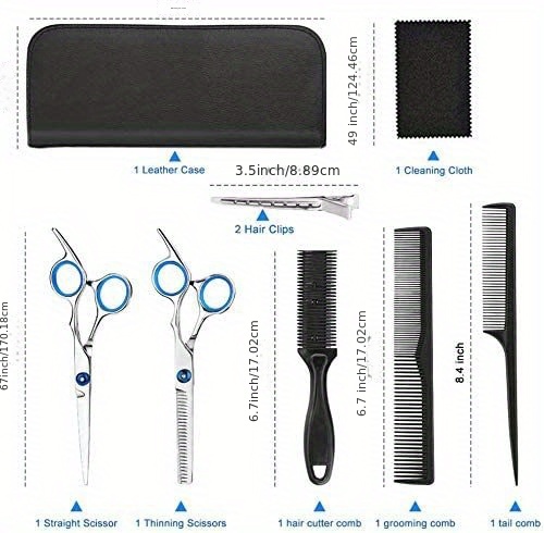 professional hair cutting scissors set barber salon household haircut hairdressing scissors kit details 6