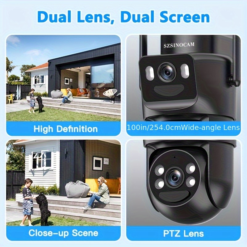High Quality Solar-Powered 2G/3G/4G LTE Security Camera, Ultra-Wide Panoramic View, Includes 4G SIM Card, Color Night Vision, PIR Motion Detection with Siren Alerts, 4G Connectivity, Adjustable Height, Rechargeable Battery - Ideal for Rural