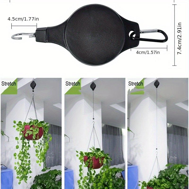 Effortlessly Reach Your Hanging Plants with this Retractable Plant Hook  Pulley Hanger!