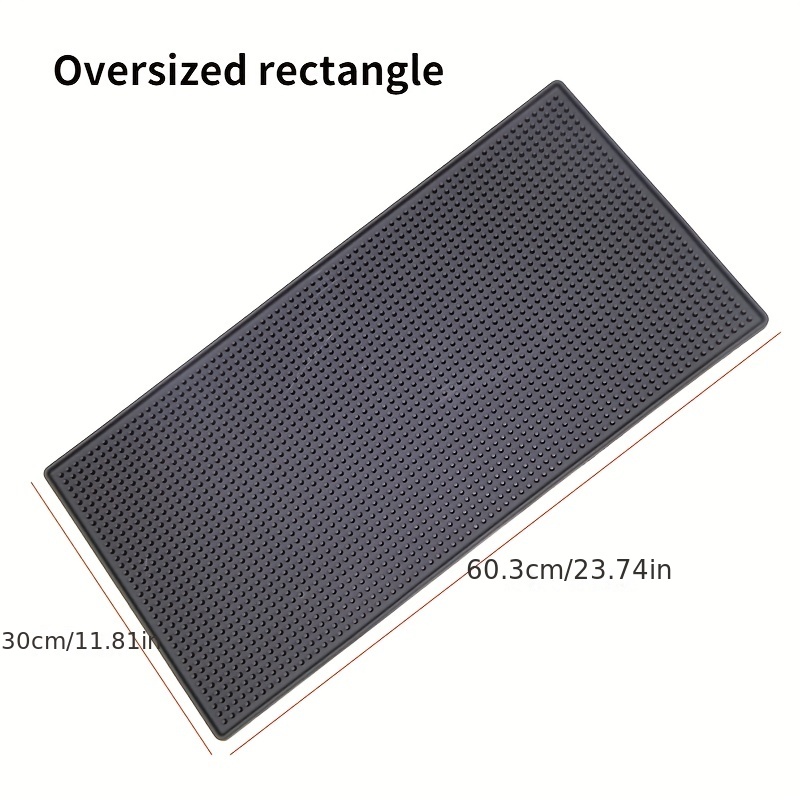 Black Rubber Non Slip Cocktail Bar Mat Water Pad Silicone Cafe Mat