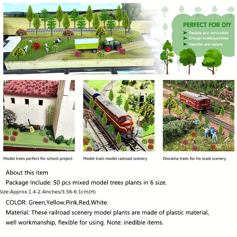 25/50pcs Bamboo Model,landscape Model Train Railway Layout Scenery Scale Building Materials Miniature Dioramas Display Military - 26