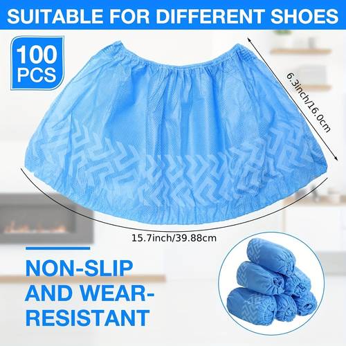 non woven shoe cover breathable anti slip dustproof waterproof durable thick non woven material adult disposable on and wide applications for guest working