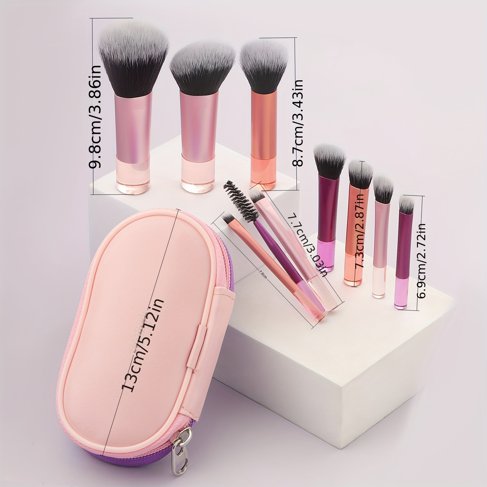 Mini Makeup Brush Sets, 10pcs Minimalist Portable With Storage Bag Portable  Cosmetic Brush For Supply, Travel Essentials