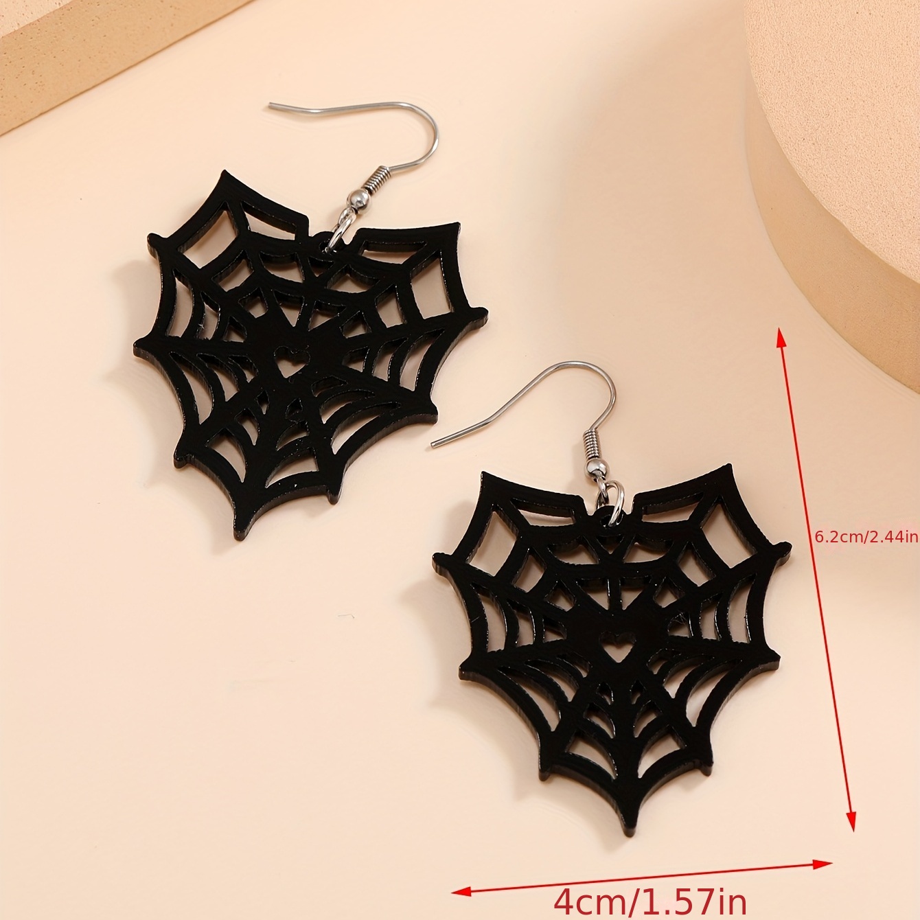 Halloween Dark Series Black Spider Web Design Dangle Earrings Goth Punk  Style Acrylic Jewelry Creative Female Gift