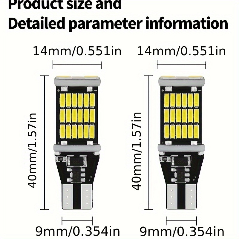 T15 921 W 45 Smd 4014 Led Auto Lamp Canbus No Error Backup - Temu