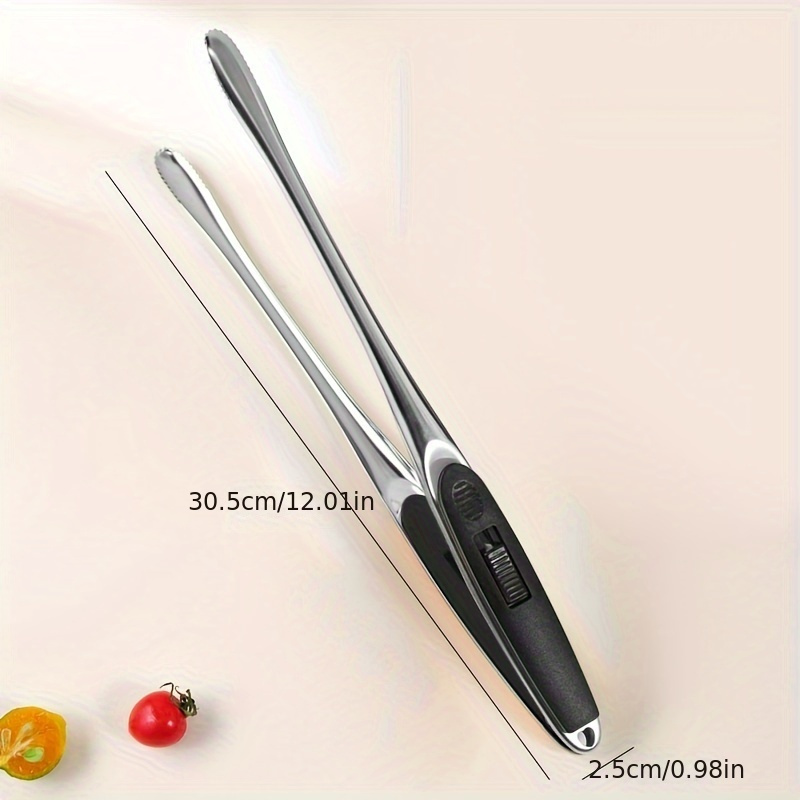 stainless steel kitchen tongs for barbecue commercial grade high temperature resistant   metal cooking tongs for grilling steak bread multipurpose bbq tool details 6