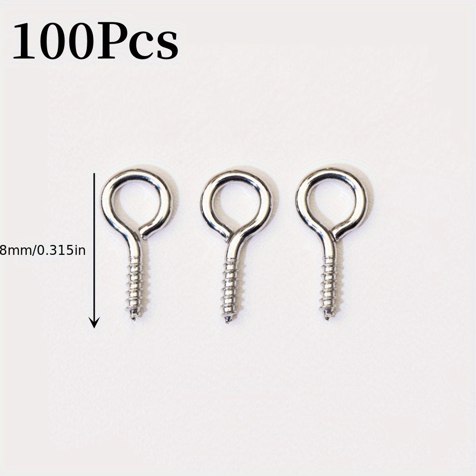 500pcs Small Screw Eye Pins, 4 x 8mm Eye Pin Hooks, Eyelets Screw Threaded Clasps Hooks for Doing Art DIY, Mini Metal Hoop Peg for Jewelry Making
