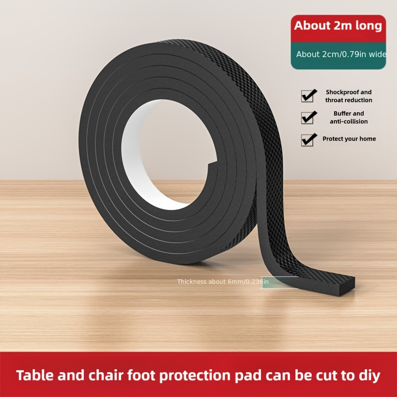 1 Black Croppable Mute Wear-resistant Anti-slip Table And Chair Foot Protector Pad, Thick Anti-noise Wear-resistant Mute Pad, Suitable For Dining Tables, Chairs And Other Purpose