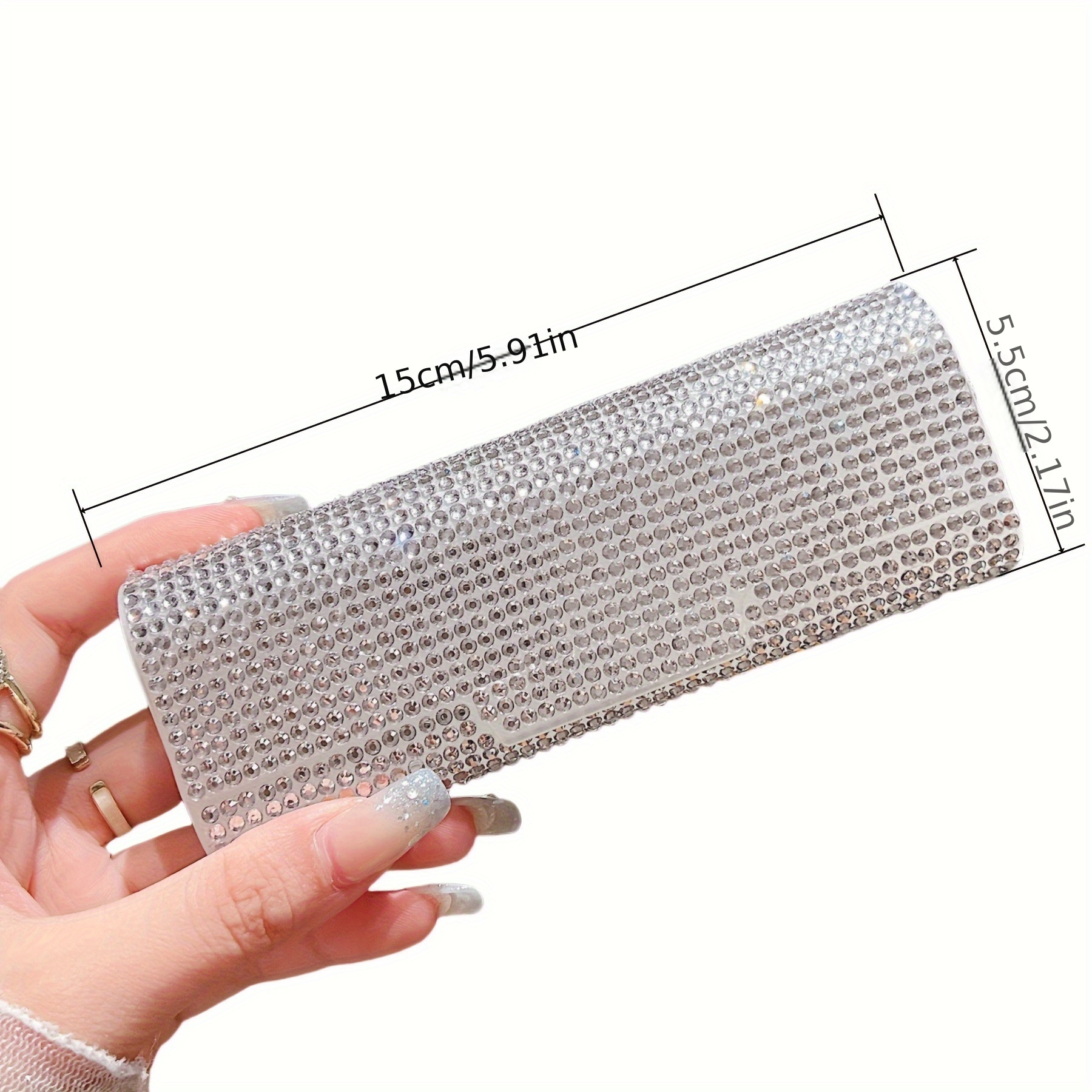   eyeglass case sparkling diamond jewelry box fashionable plastic storage for women elegant accessory organizer for glasses and jewelry details 3