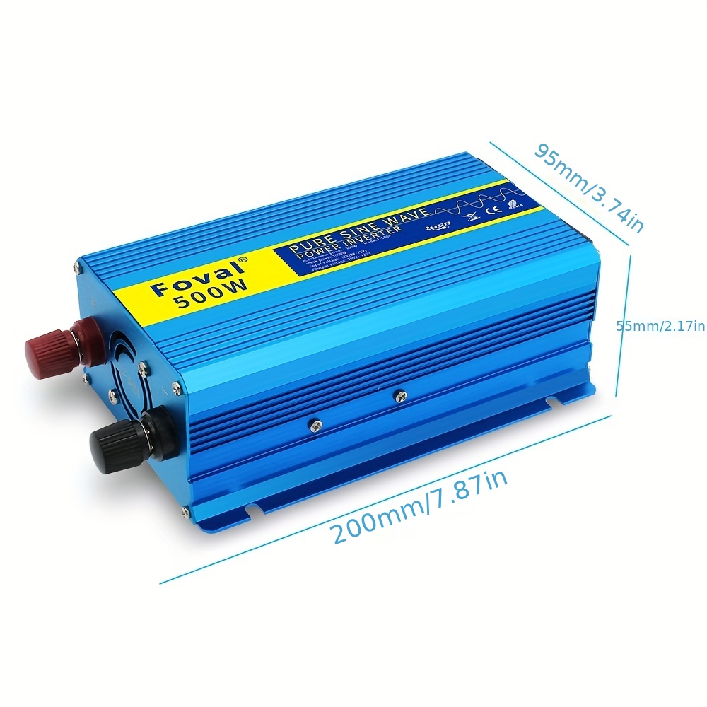 500W Pure Sine Wave Inverter 12V To 110V AC Power Inverter Converter With  3.1A USB Car Adapter And Cigarette Lighter Plug