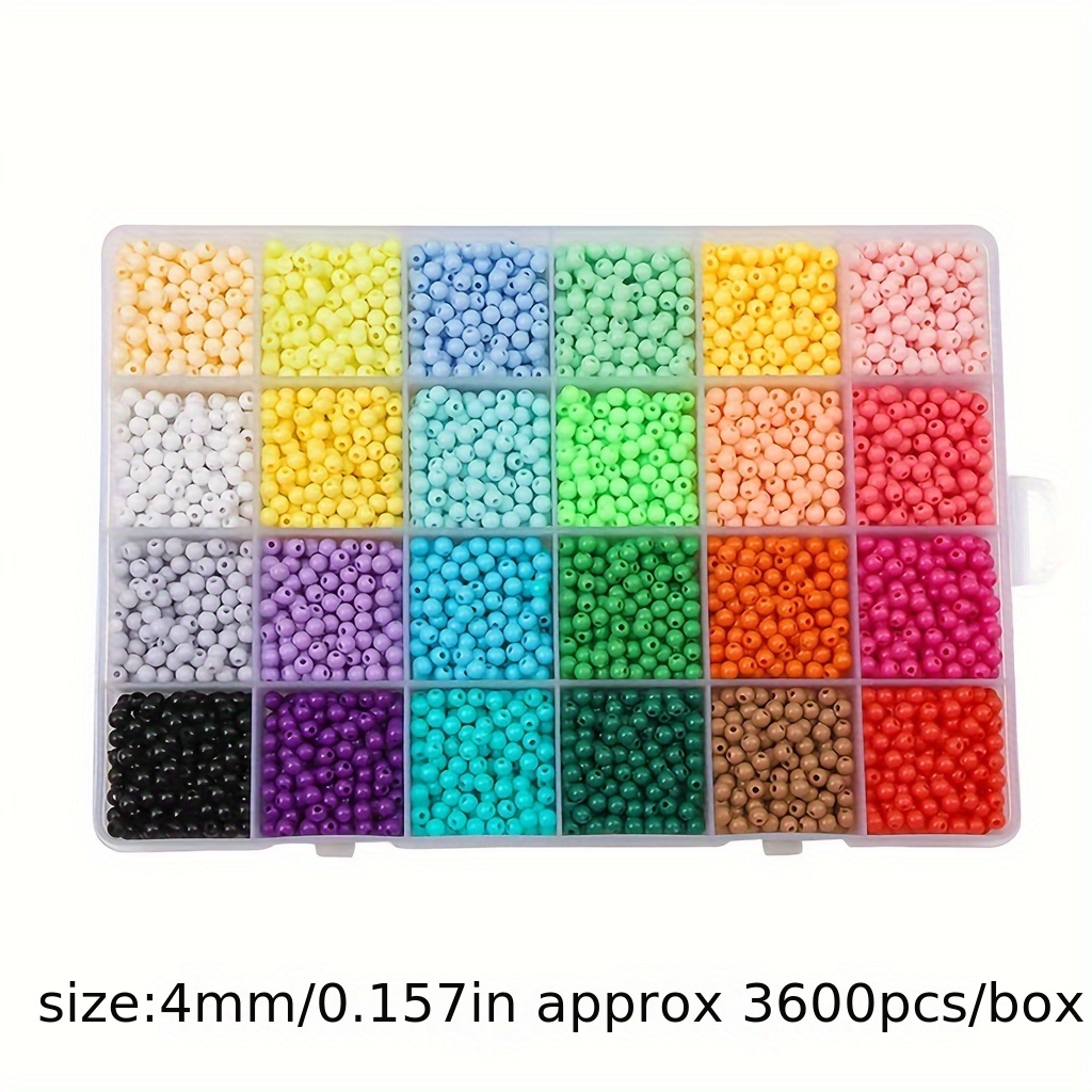 TEMU [3600pcs Macaron Beads Jewelry Making Kit] 3600pcs Macaron Beads Jewelry Making Kit, 4mm Acrylic Boho Beads, Halloween Themed Beaded Craft Set,