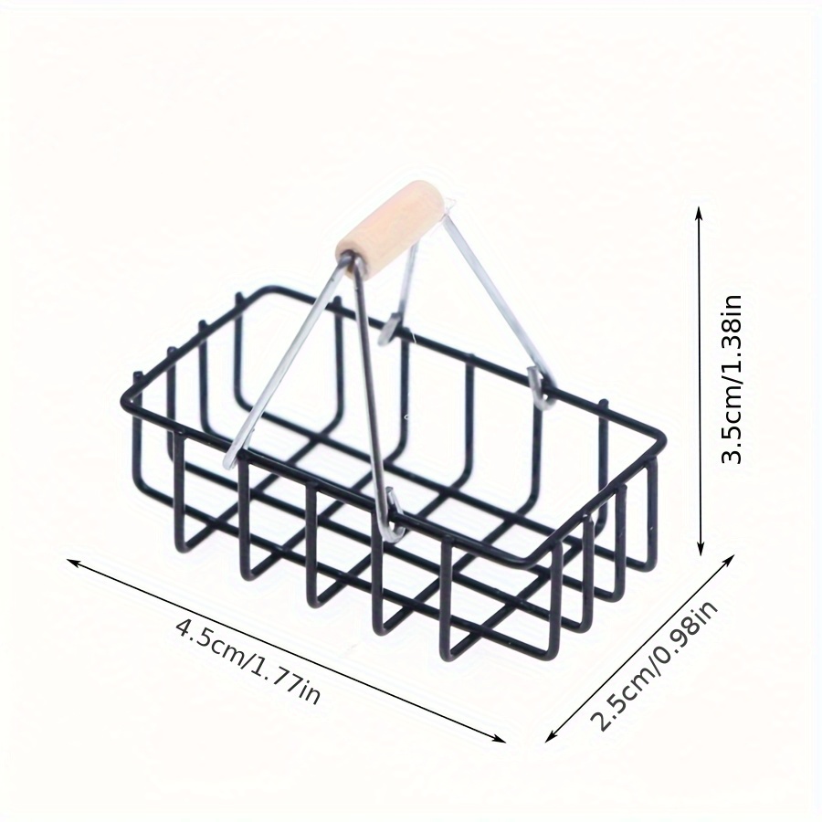 Image of Dollhouse Decoration, Mini Realistic Alloy Basket Model Ornament, Miniature Scene Storage Basket Ornament Model, Cottage Decor, Pocket Scene Small Parts