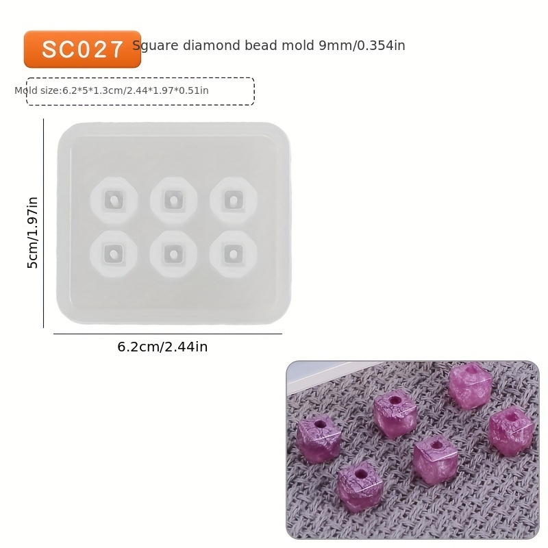 Mini Gem Shape Silicone Mold for Resin Earring Jewelry Making, 9mm