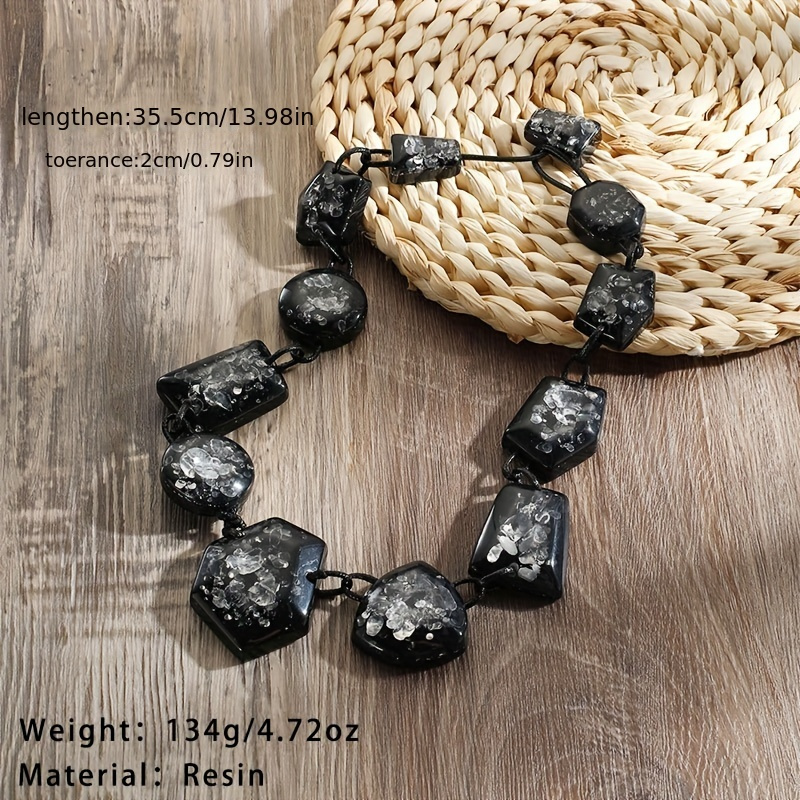 Vintage Resin Statement Necklace for Parties and Festivals