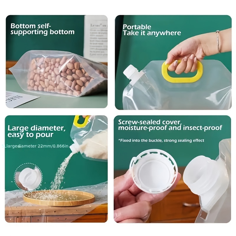 Grain Moisture-proof Sealed Bag, Transparent Grain Storage Suction Bags,  Resealable Airtight Smell Proof Packaging Baggies, Stand Up Food Storage  Pouches 