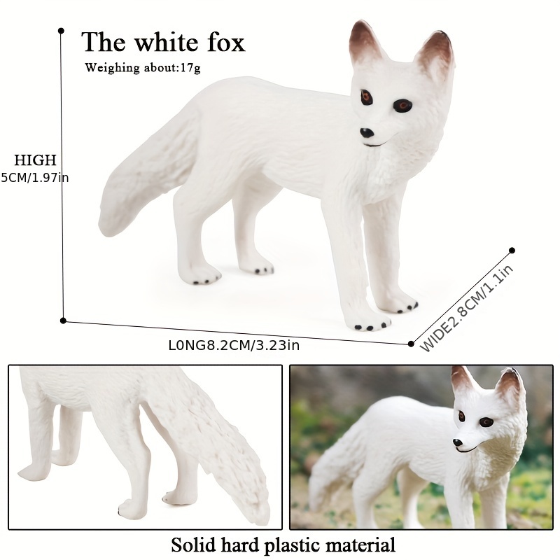 Uandme fox toy figures set includes arctic fox & red foxes figurines cake  toppers (7 foxes)