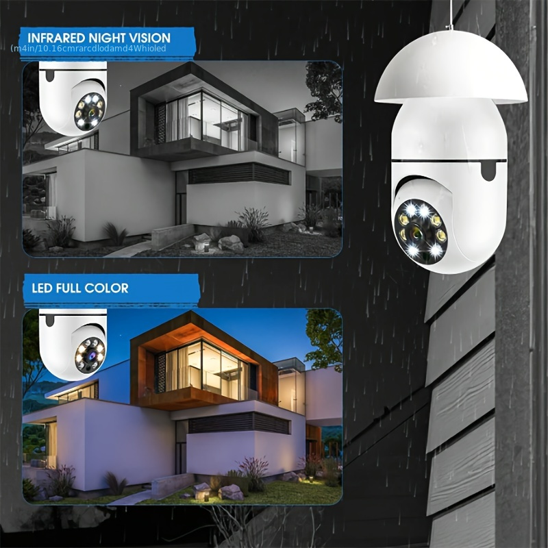 a 1080p 2 4ghz socket safety camera bulb safety camera with 355 degree rotation indoor and outdoor camera bulb supporting   day and night motion detection and alarm two way communication ai intelligent security camera pan tilt camera details 5