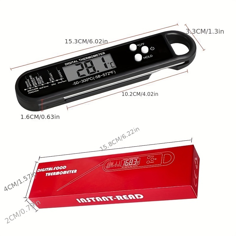 Red Digital Meat Thermometer Instant Read Waterproof - Temu