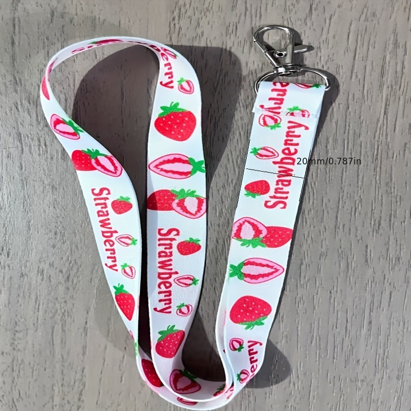 Strawberry Neck Straps Key Chains Lanyard Id Holder - Temu