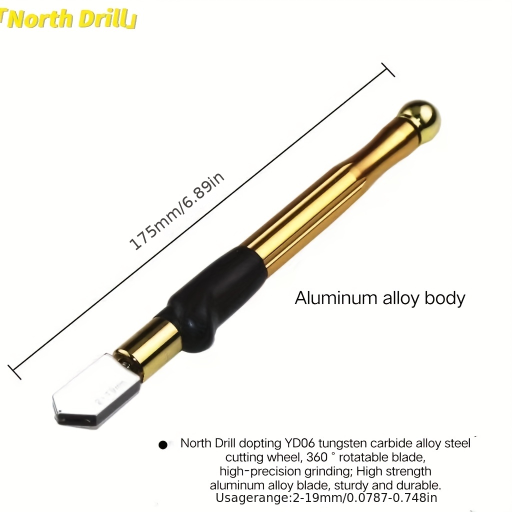 Professional 5~12mm Glass Cutter With Tungsten Carbide Tip Cutting Tool  Diamond