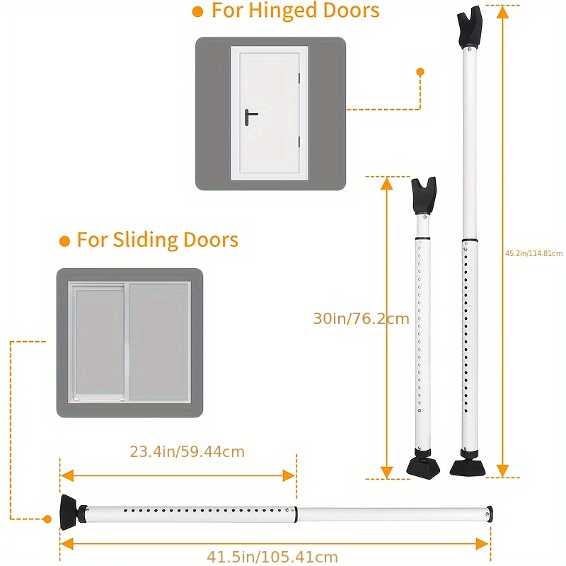 1 Barra Seguridad Ajustable Puerta Barra Seguridad Corredera - Temu