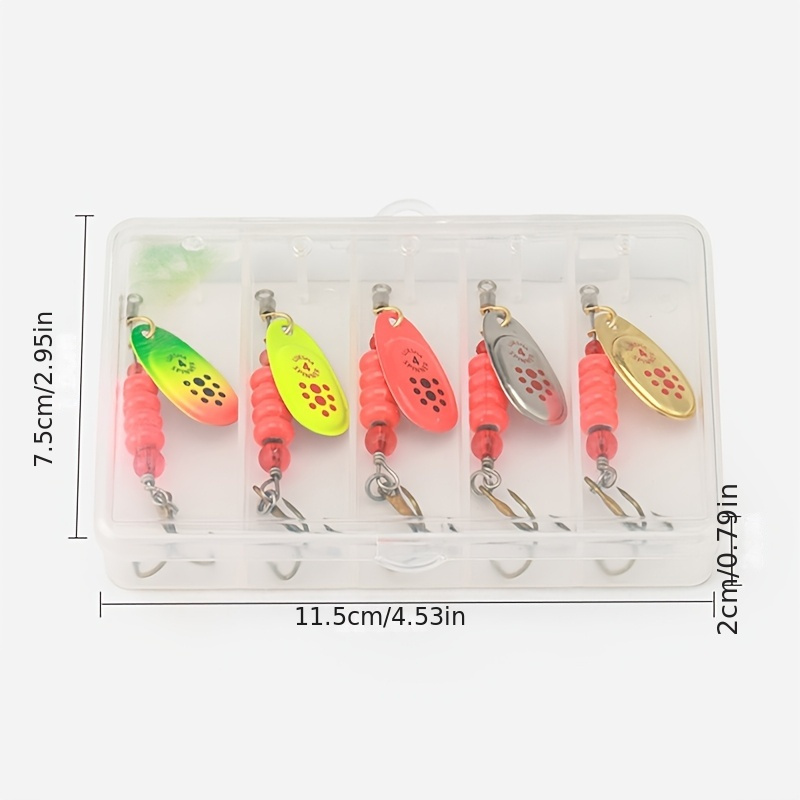 Lot De 5 Leurres De Pêche: Spinner, Crankbait Pour Perche, Saumon, Brochet