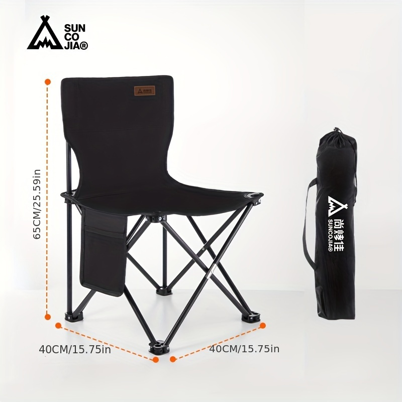 

Suncojia Outdoor Folding Chair With Backrest: Perfect For Camping, Fishing, And Picnics