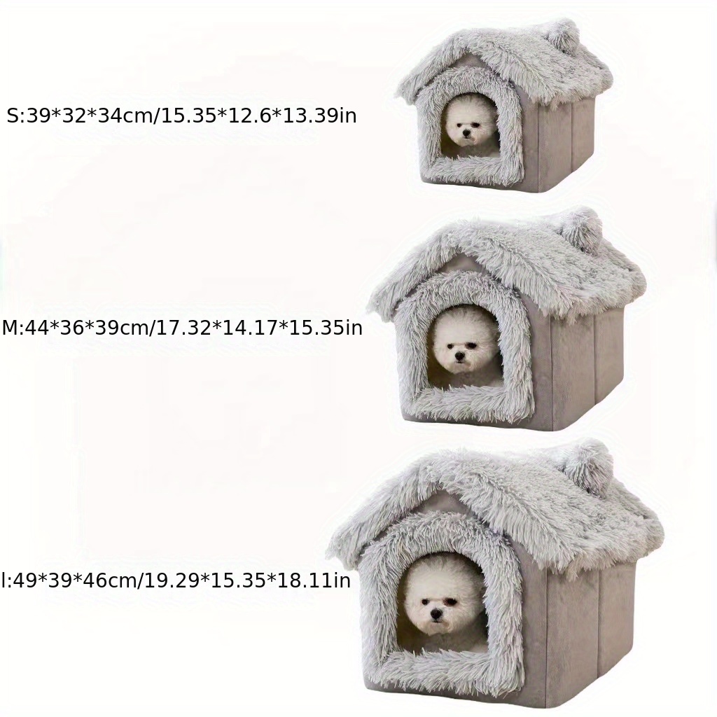 1pc Versatile Plush Pet Castle Can Be Detachable And Foldable Suitable For Cats And Dogs In All Seasons