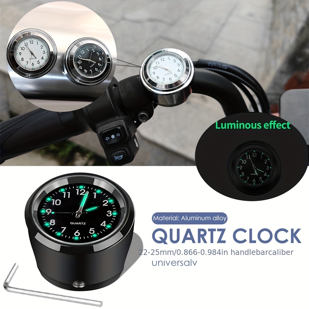 Acheter Horloge de montage sur guidon de Moto, 7/8 pouces, chromée,  étanche, moteur de vélo, montre à Quartz, horloge lumineuse en aluminium,  accessoires de Moto