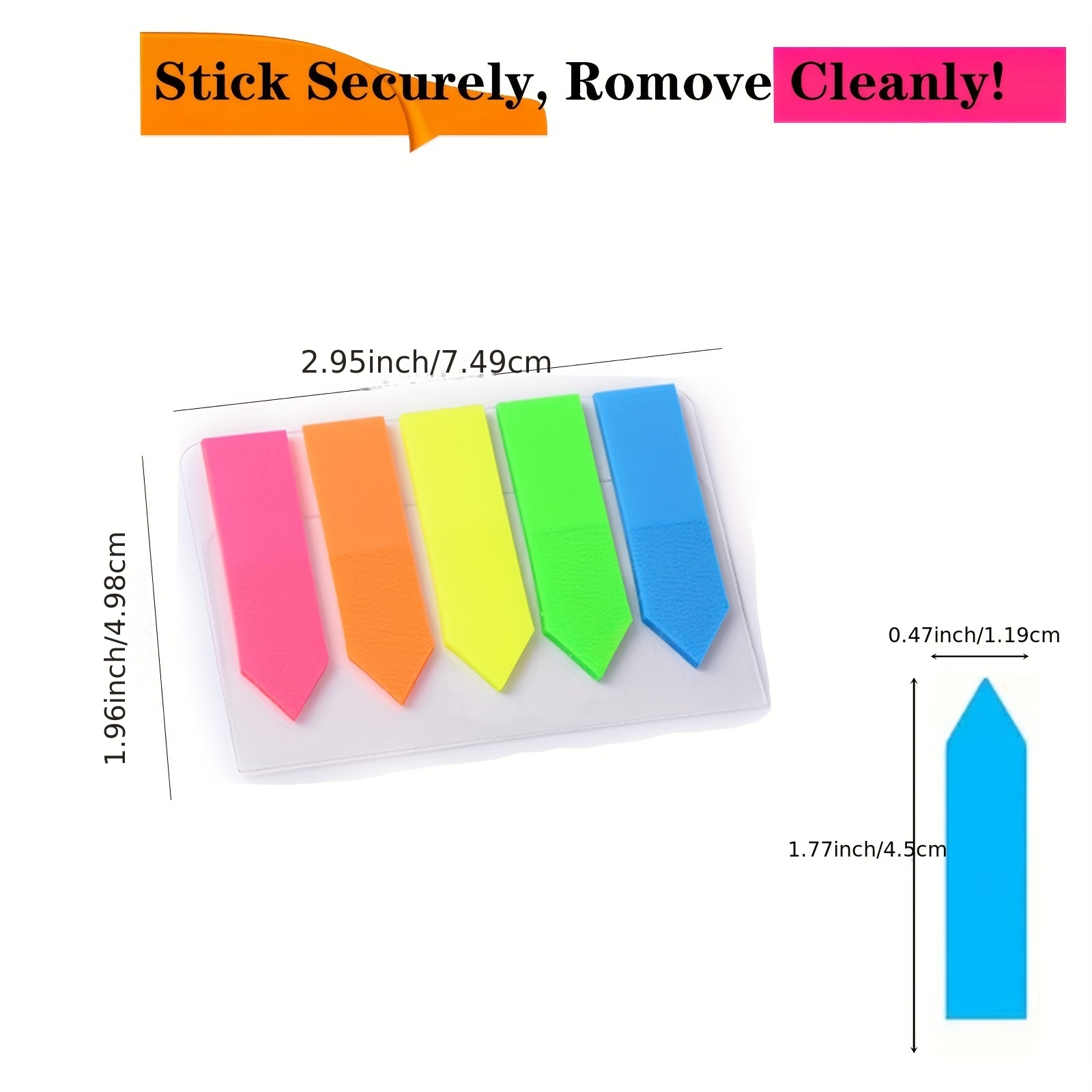 1250 Neon Arrow Flag Index Tabs Sticky Notes