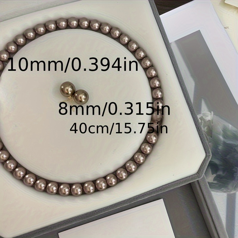 Vintage Shell Pearl Necklace and Earrings Set