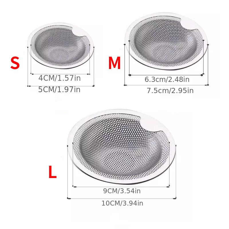 1pc Stainless Steel Bathtub Hair Catcher Stopper Shower Drain Hole Filter  With Handle Metal Sink Strainer Floor Drain For Kitchen