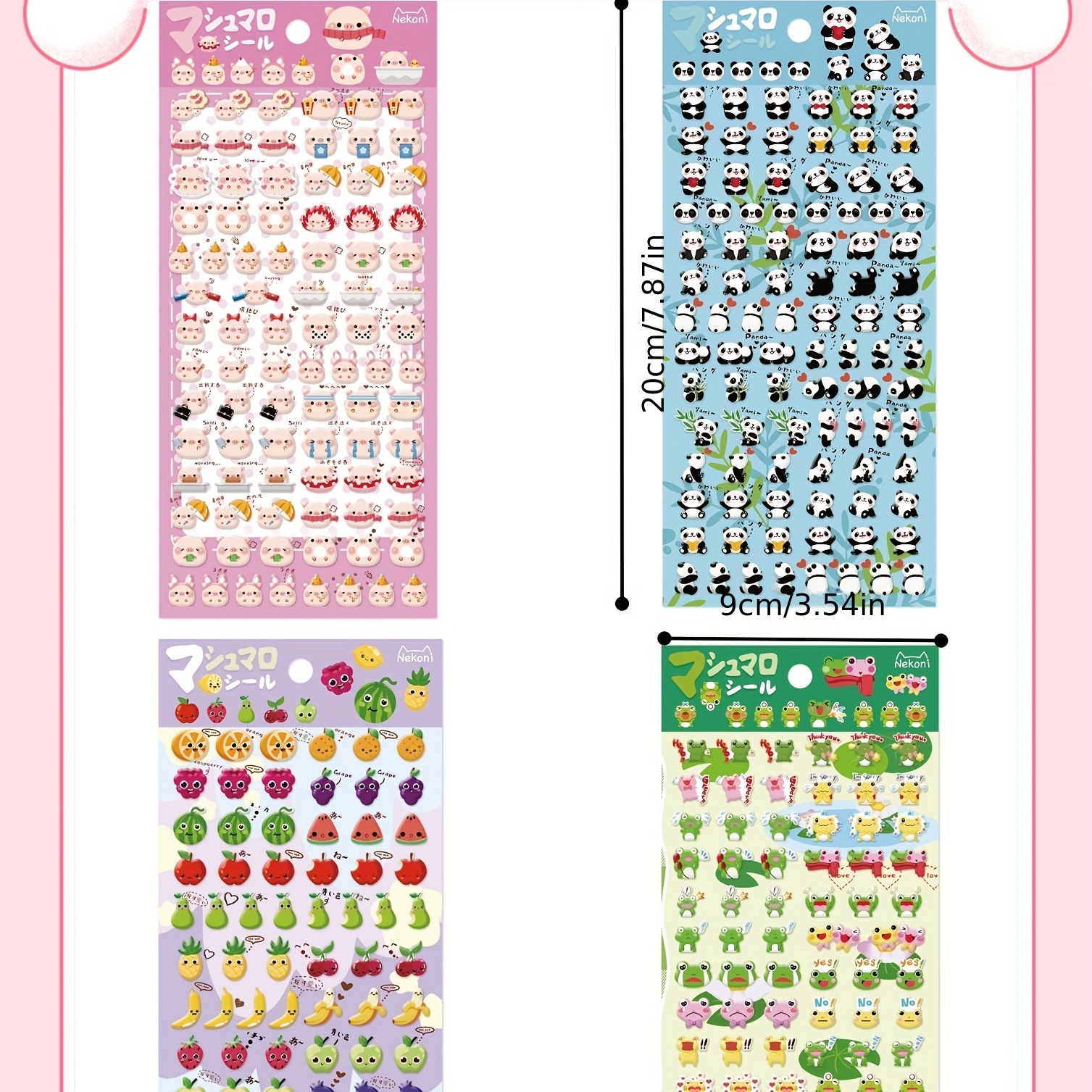 Mini Sticker Sheet - kawaii panda - planner stickers