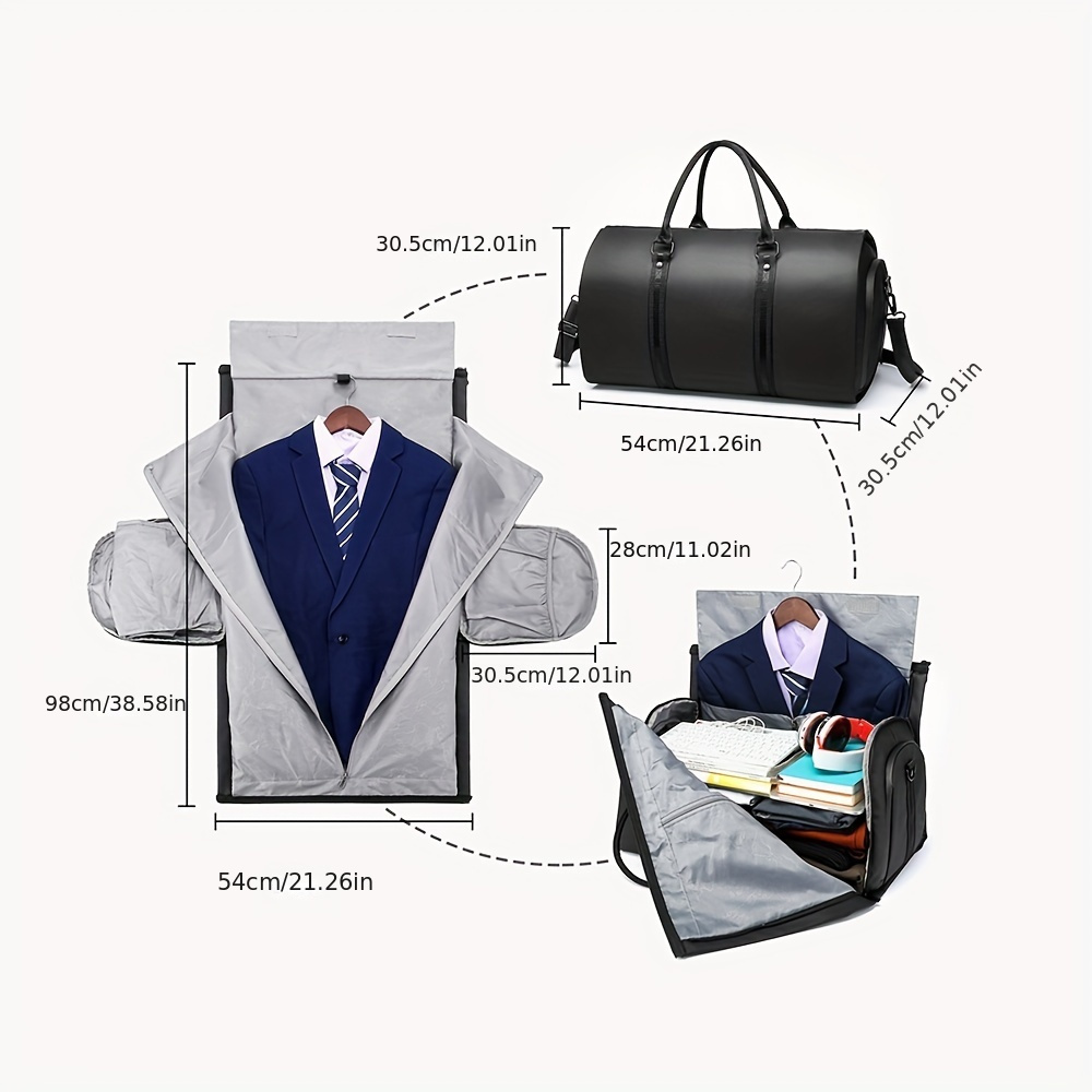 Borsa da viaggio convertibile, borsone per indumenti, borsone da viaggio con scomparto per abiti, valigia, borsone ibrido, convertibile, Beige, Refer to , Unisex