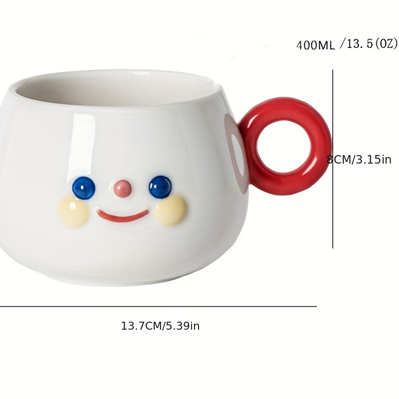 Cute Girl New Smiley Face Mug Home Breakfast Milk Cup with Handle with  Spoon with Lid Glass Cup Drinkware Water Cup